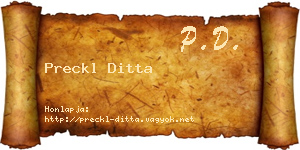 Preckl Ditta névjegykártya